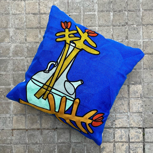 Embroidered Cushion Cover Carafe