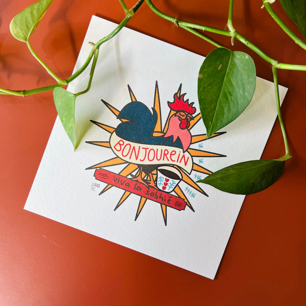 Printed Art Card Bonjourein