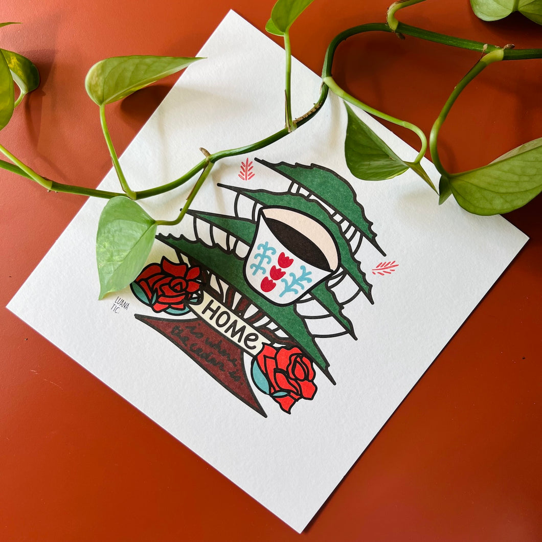 Printed Art Card Home is Where The Cedar Is