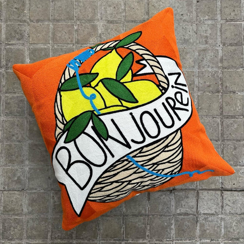 Embroidered Cushion Cover Bonjourein