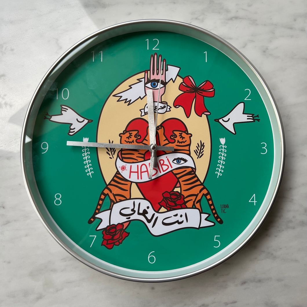 Wall Clock Habibi Kitsch (حبيبي)