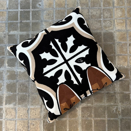 Embroidered Cushion Cover Lebanese Tile