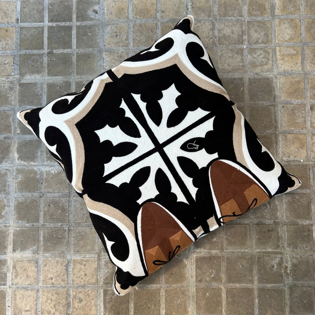 Embroidered Cushion Cover Lebanese Tile