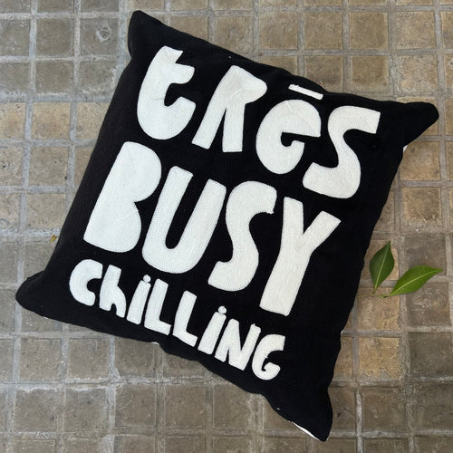 Embroidered Cushion Cover Très Busy Chilling