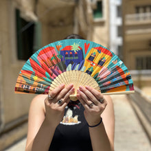 Load image into Gallery viewer, Bamboo Hand Fan Beirut Bloom