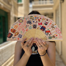 Load image into Gallery viewer, Bamboo Hand Fan Leb Meli Melo
