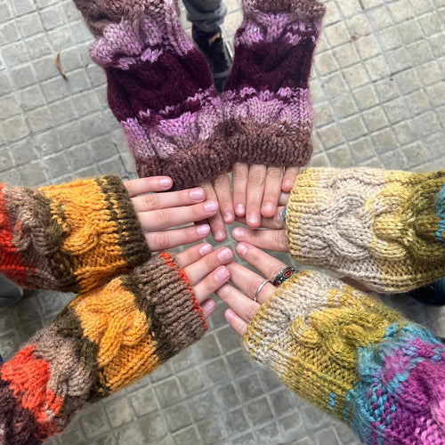 Wool Knit Fingerless Gloves