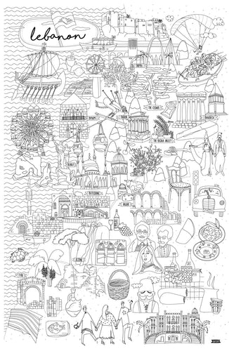 Coloring Poster: Lebanon Map