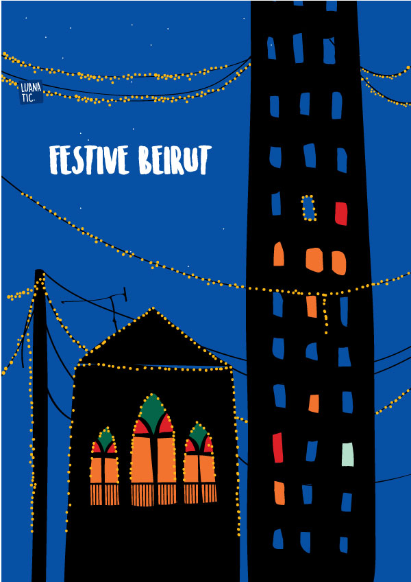 Wood Poster Festive Beirut