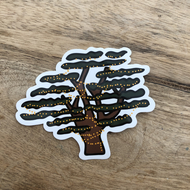Vinyl Sticker Festive Cedar Tree