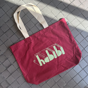 Colored Tote Bag Habibi (حبيبي) Burgundy/Mint