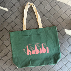 Colored Tote Bag Habibi (حبيبي) Green/Pink