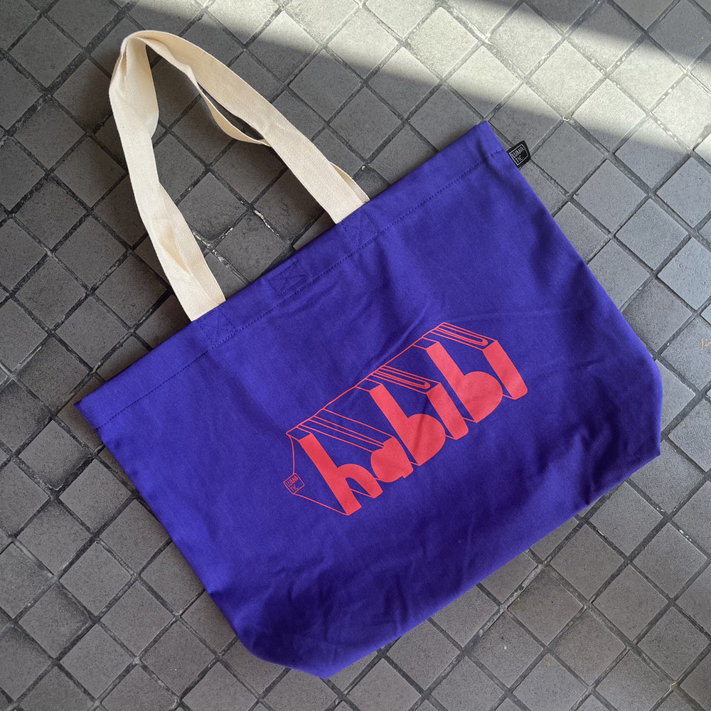 Colored Tote Bag Habibi (حبيبي) Ultramarine/Salmon