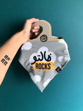 Load image into Gallery viewer, Genderless Lebanese bandana baby bib written in Arabic, by Luanatic and celebrating aunties. Buy online now.