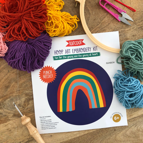 Punch Needle Embroidery Hoop Kit - Rainbow