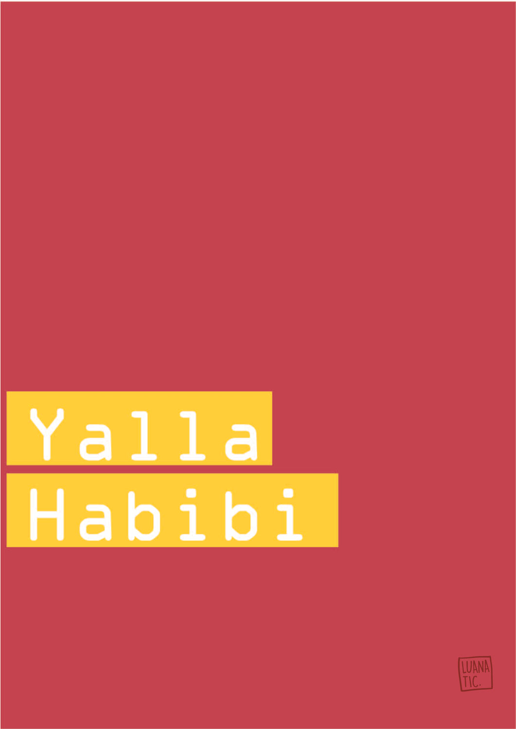 Wood Poster Yalla Habibi (يلا حبيبي)