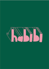 Load image into Gallery viewer, Wood Poster Habibi (حبيبي)